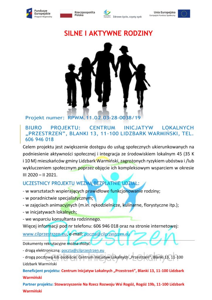 Plakat Silne i Aktywne Rodziny