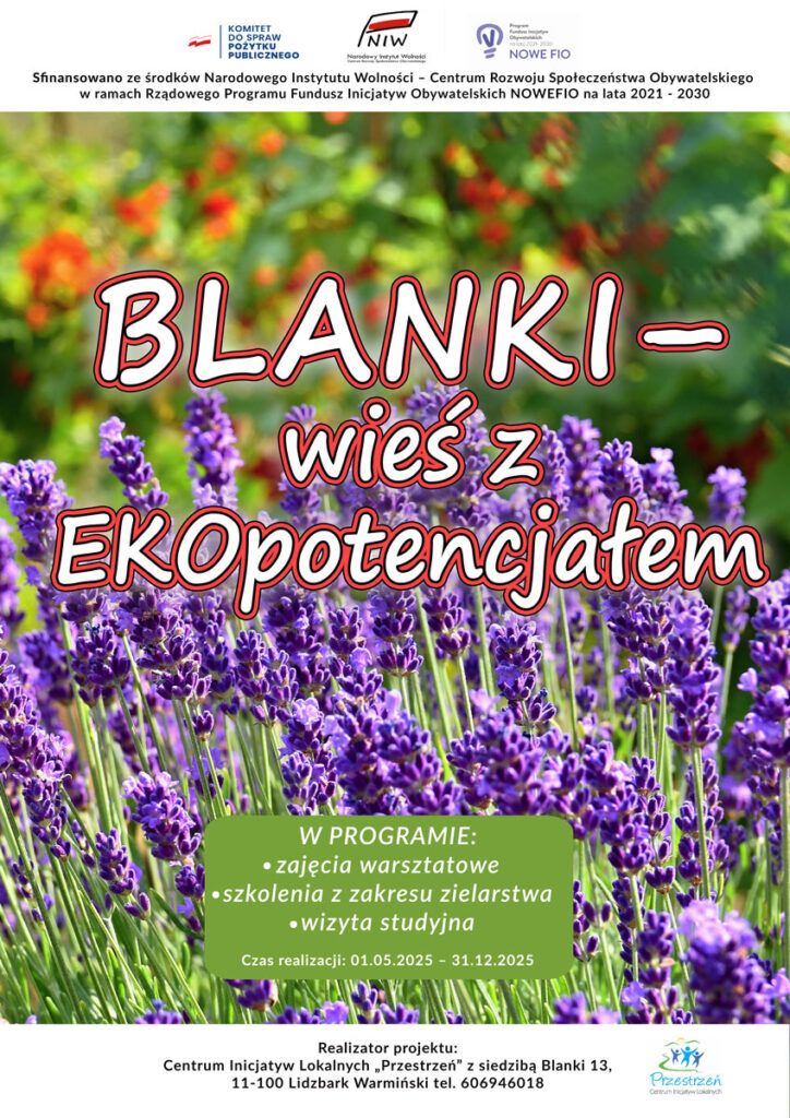 Plakat projektu Blanki - wieś z EKOpotencjałem